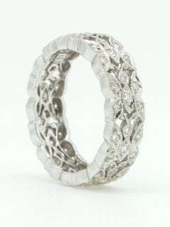 Vintage Style 18 Karat Gold Wide Diamond Eternity Band 0.38 Carat, circa 2000s