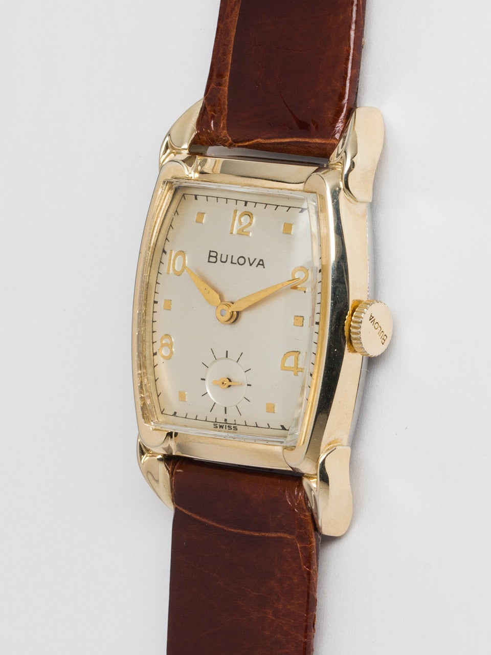 Bulova Yellow Gold Filled Dress Wristwatch In Excellent Condition In West Hollywood, CA