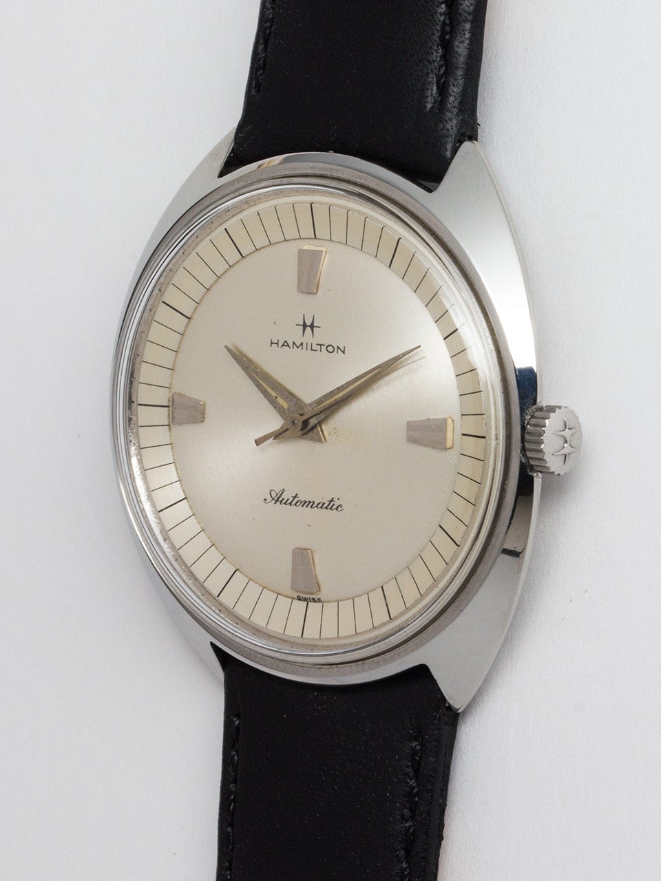 Hamilton Stainless Steel Automatic Wristwatch In Excellent Condition In West Hollywood, CA