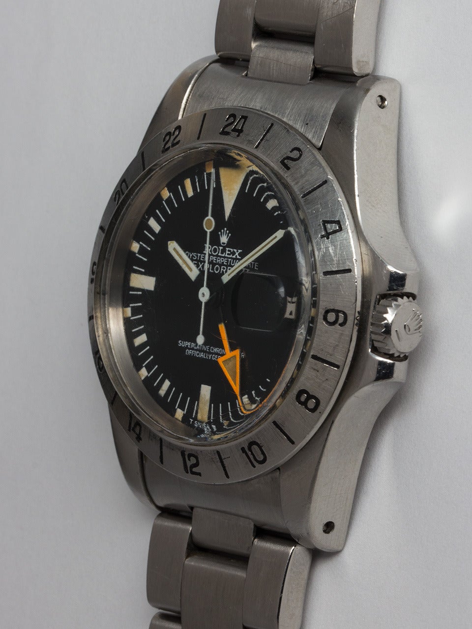 Rolex Stainless Steel Explorer II Chronometer Wristwatch Ref 1655 In Excellent Condition In West Hollywood, CA