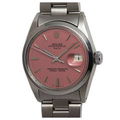 Rolex Stainless Steel Date Chronometer Custom Dial Wristwatch Ref 1500