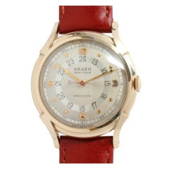 Gruen Yellow Gold Pan American Wristwatch circa 1940s