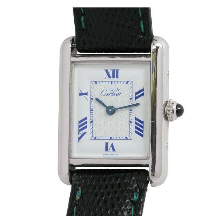 Cartier Lady Sterling Silver Must de Cartier Tank Louis Wristwatch circa 2000