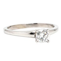 White Gold Hearts and Arrows Solitaire Diamond Ring 12
