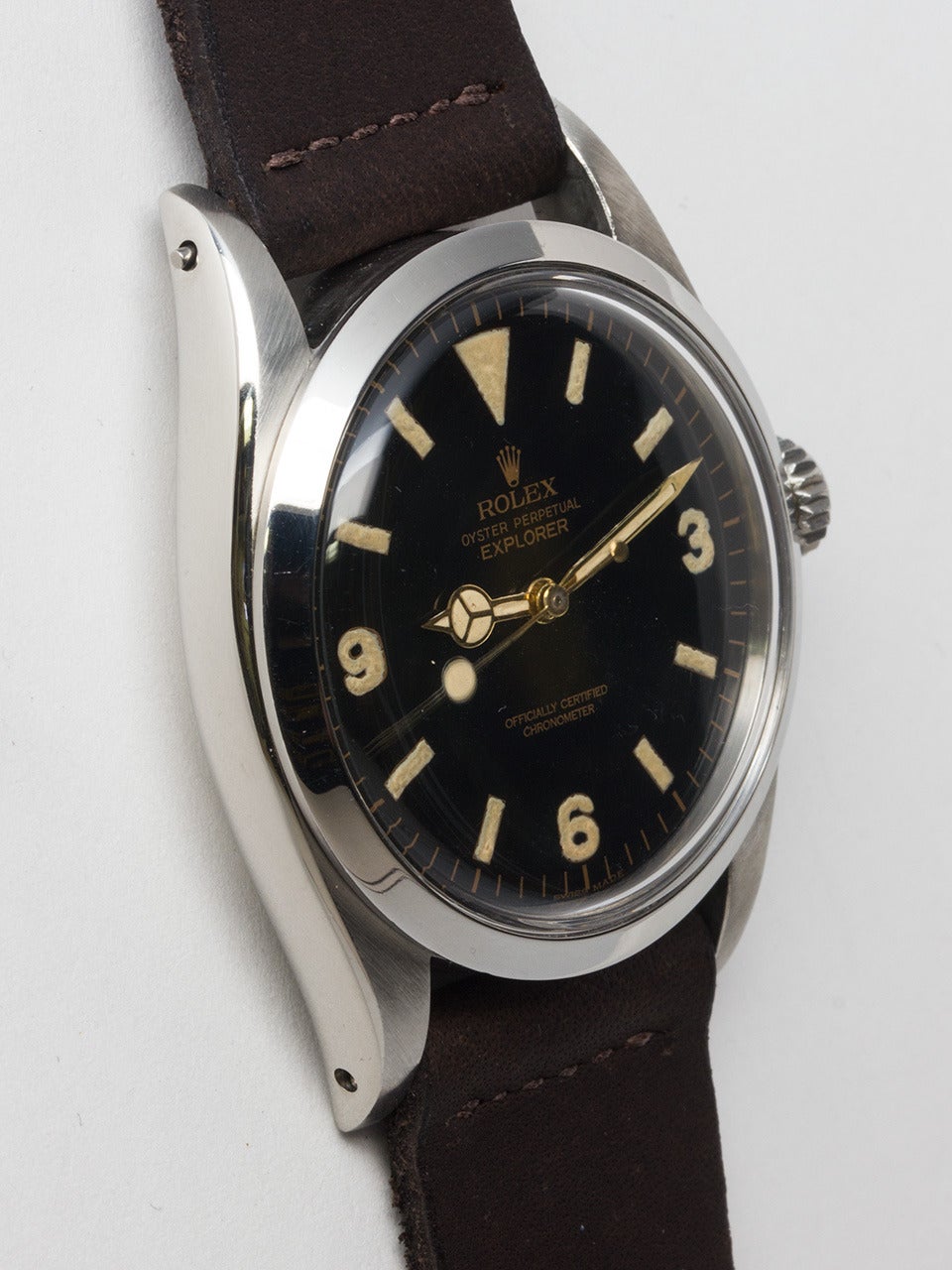 Rolex Stainless Steel Explorer 1 Chronometer Wristwatch Ref 6610
