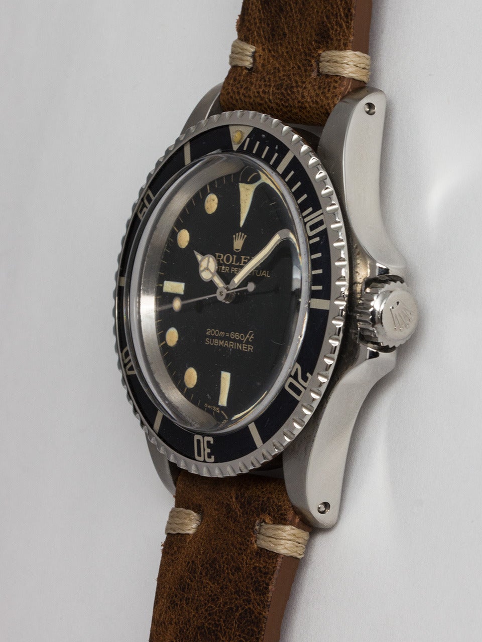 Rolex Stainless Steel Oyster Perpetual Submariner Wristwatch Ref 5513 In Excellent Condition In West Hollywood, CA