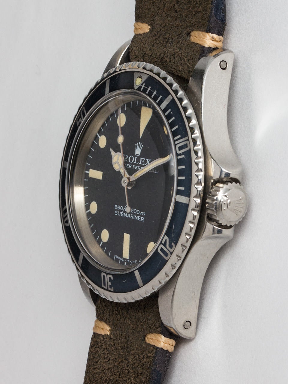 Rolex Stainless Steel Oyster Perpetual Submariner Wristwatch Ref 5513 In Excellent Condition In West Hollywood, CA