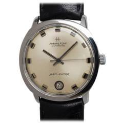 Vintage Hamilton Stainless Steel Pan-Europ Wristwatch