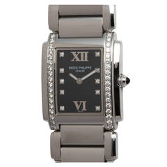 Patek Philippe Stainless Steel and Diamond Set 24 Wristwatch circa 2006