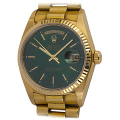Vintage Rolex Yellow Gold Day Date President Wristwatch Ref 18038