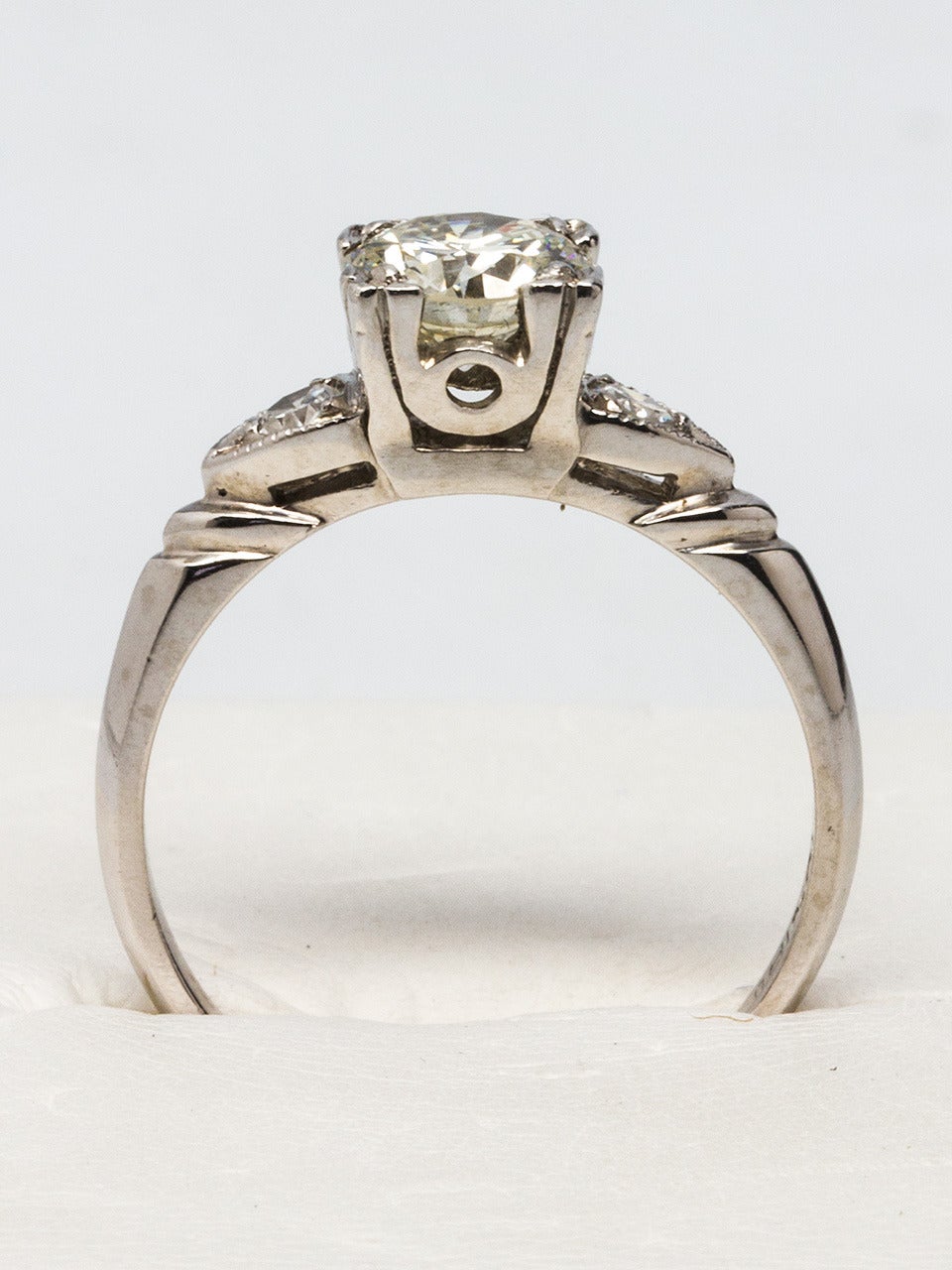 Women's 1950s Diamond Platinum Engagement Ring