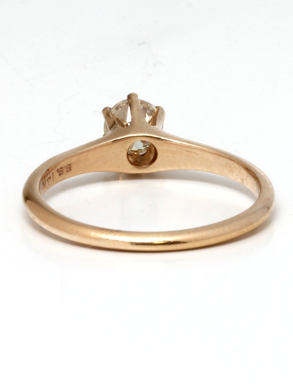 1900s Yellow Gold and Diamond Engagement Ring 1