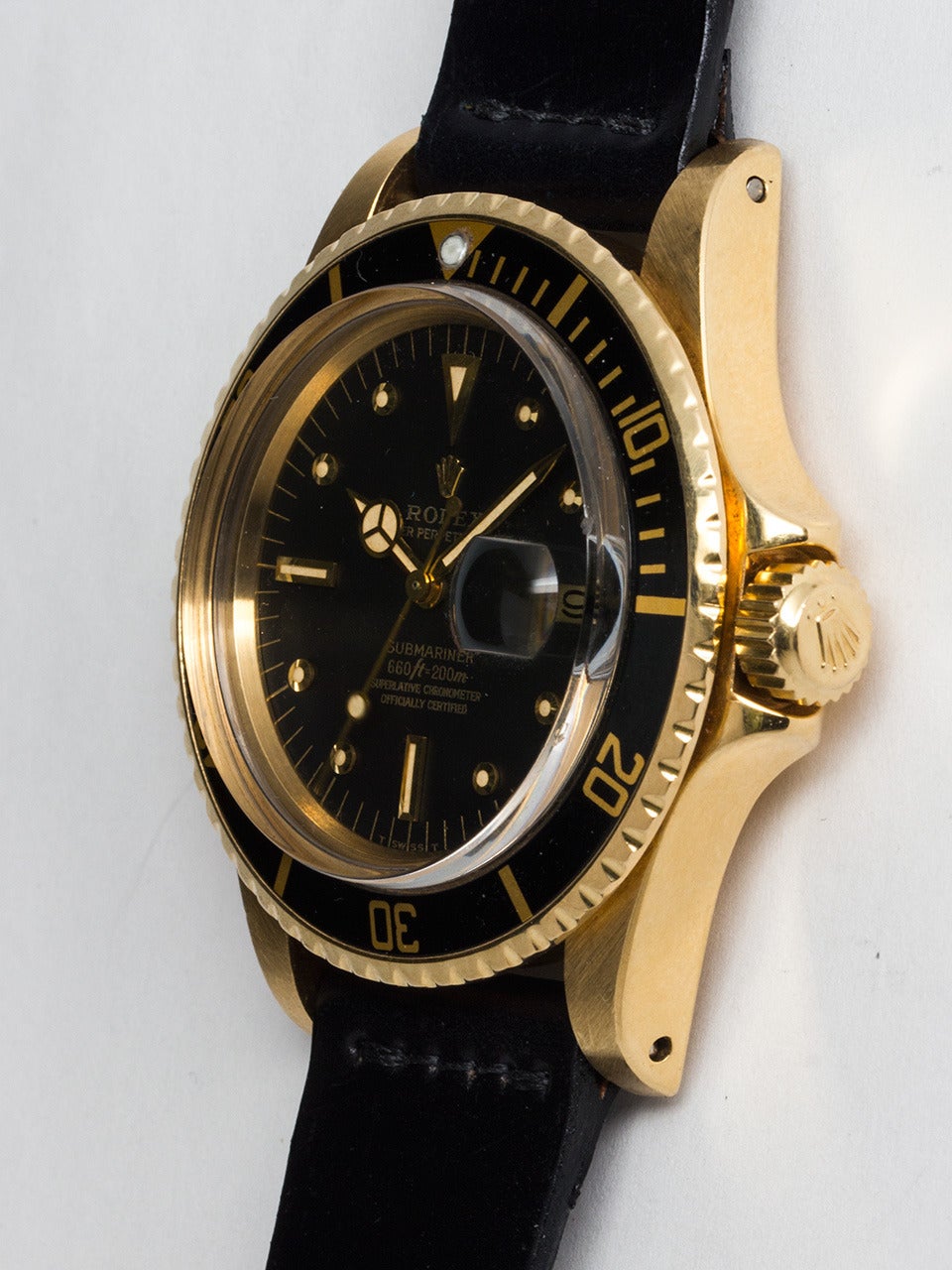 Rolex Yellow Gold Submariner Wristwatch Ref 1680 In Excellent Condition In West Hollywood, CA