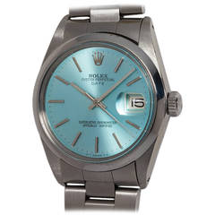 Rolex Stainless Steel Oyster Perpetual Date Custom Dial Wristwatch Ref 1500