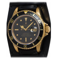 Rolex Gelbgold Submariner Self Winding Armbanduhr Ref 16808