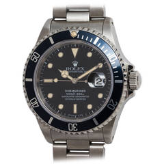 Retro Rolex Stainless Steel Submariner Self Winding Wristwatch Ref 16610