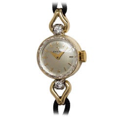Vintage Omega Lady's Lady Omega Yellow Gold Diamond Wristwatch