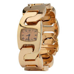 Tiffany & Co Lady's Heavy Gold Link Bracelet Watch circa 1970s