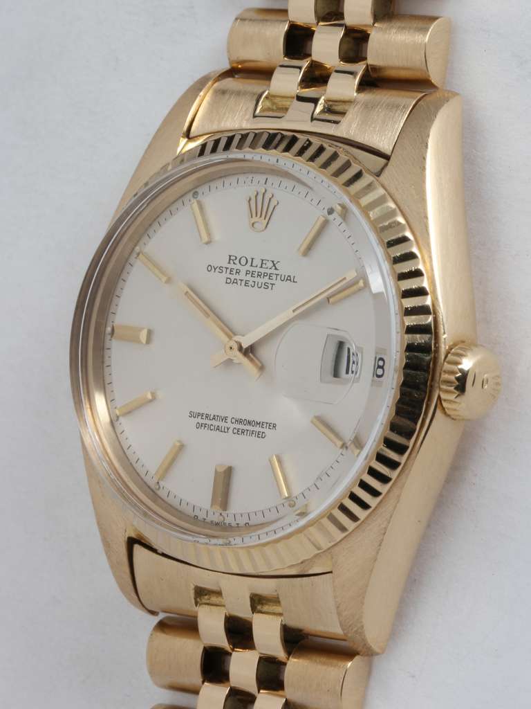 Rolex Yellow Gold Datejust Wristwatch circa 1974 In Excellent Condition In West Hollywood, CA