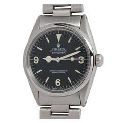 Vintage Rolex Stainless Steel Explorer Wristwatch circa 1978