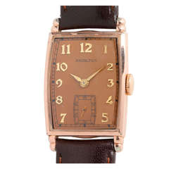 Hamilton Rose Gold-Filled Myron Tonneau Wristwatch circa 1940s