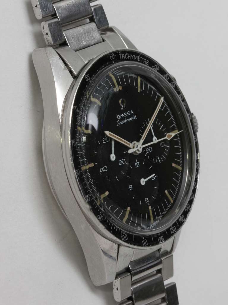 Omega Stainless Steel Speedmaster Wristwatch with Straight Lugs circa 1964
