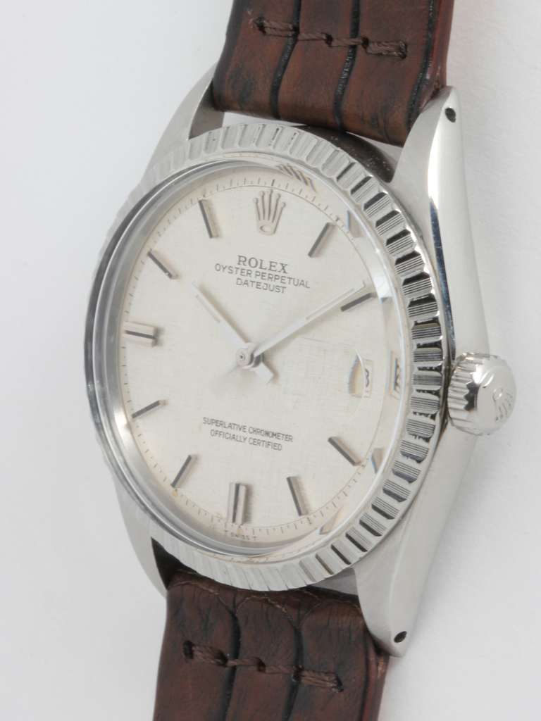 Rolex Stainless Steel Datejust Wristwatch circa 1970s In Excellent Condition In West Hollywood, CA
