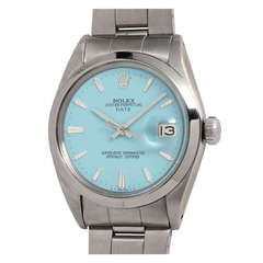 Rolex Stainless Steel Date Wristwatch Ref 1500 with Custom-Colored Dial