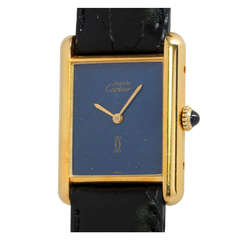 Cartier Man's Gilt Silver Tank Louis Must de Cartier Wristwatch, circa 1980s