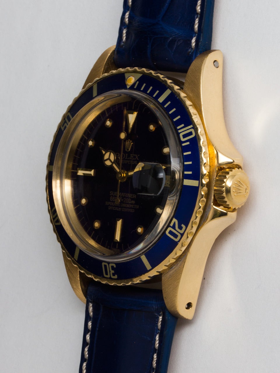 Rolex Yellow Gold Submariner Wristwatch Ref 1680 In Excellent Condition In West Hollywood, CA