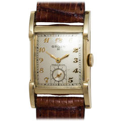 Vintage Gruen Yellow Gold Filled 21 Precision Wristwatch circa 1940s