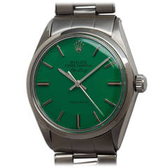 Rolex Stainless Steel Oyster Perpetual Airking Custom Dial Wristwatch Ref 5500