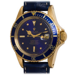 Vintage Rolex Yellow Gold Submariner Wristwatch Ref 1680