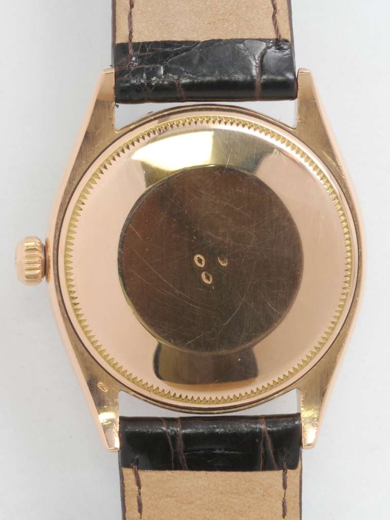 Women's or Men's Rolex Rose Gold Oyster Perpetual Wristwatch circa 1961
