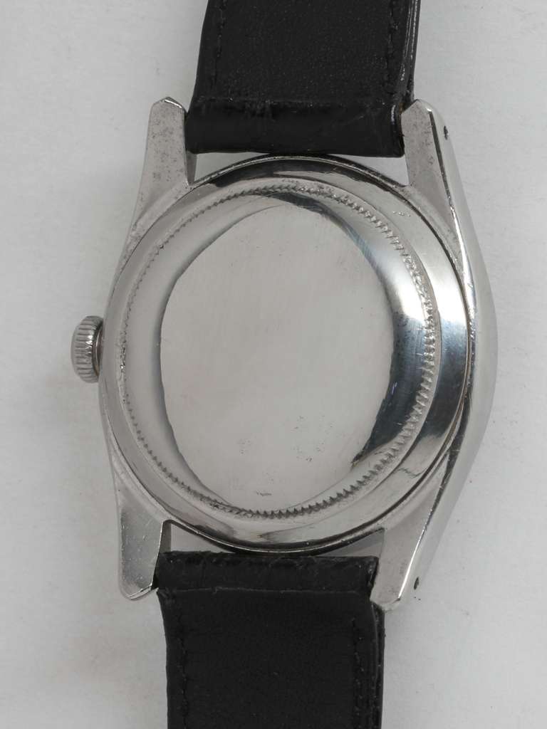 Rolex Stainless Steel Oyster Perpetual Bombe Wristwatch circa 1948 In Excellent Condition In West Hollywood, CA