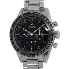 Retro Omega Stainless Steel Speedmaster Wristwatch with Straight Lugs circa 1964