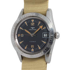 Vintage Technos Stainless Steel Diver's Wristwatch circa 1960s