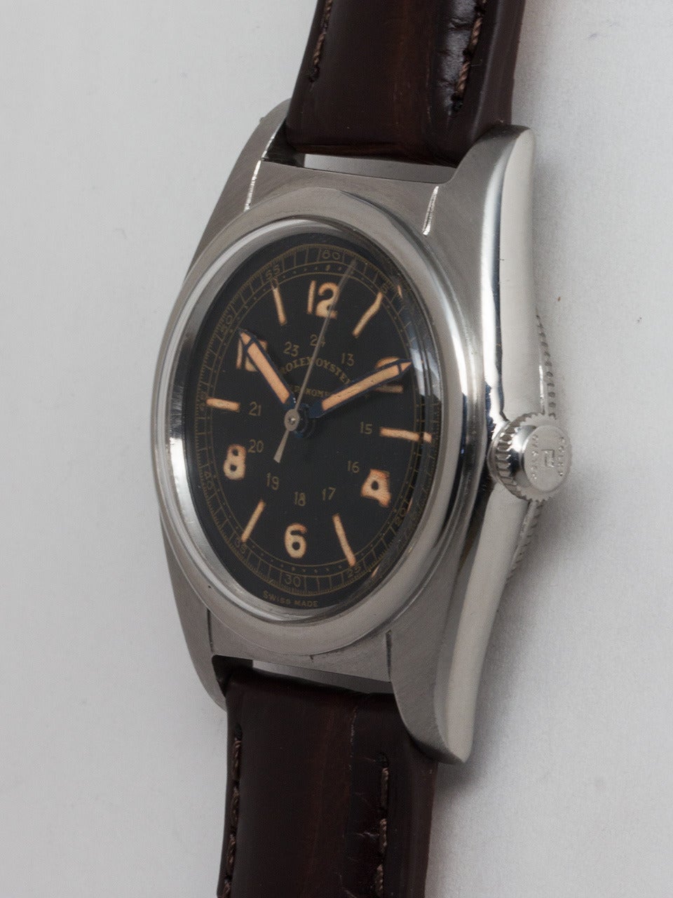 Rolex Stainless Steel Bubbleback Chronometer Wristwatch In Good Condition In West Hollywood, CA