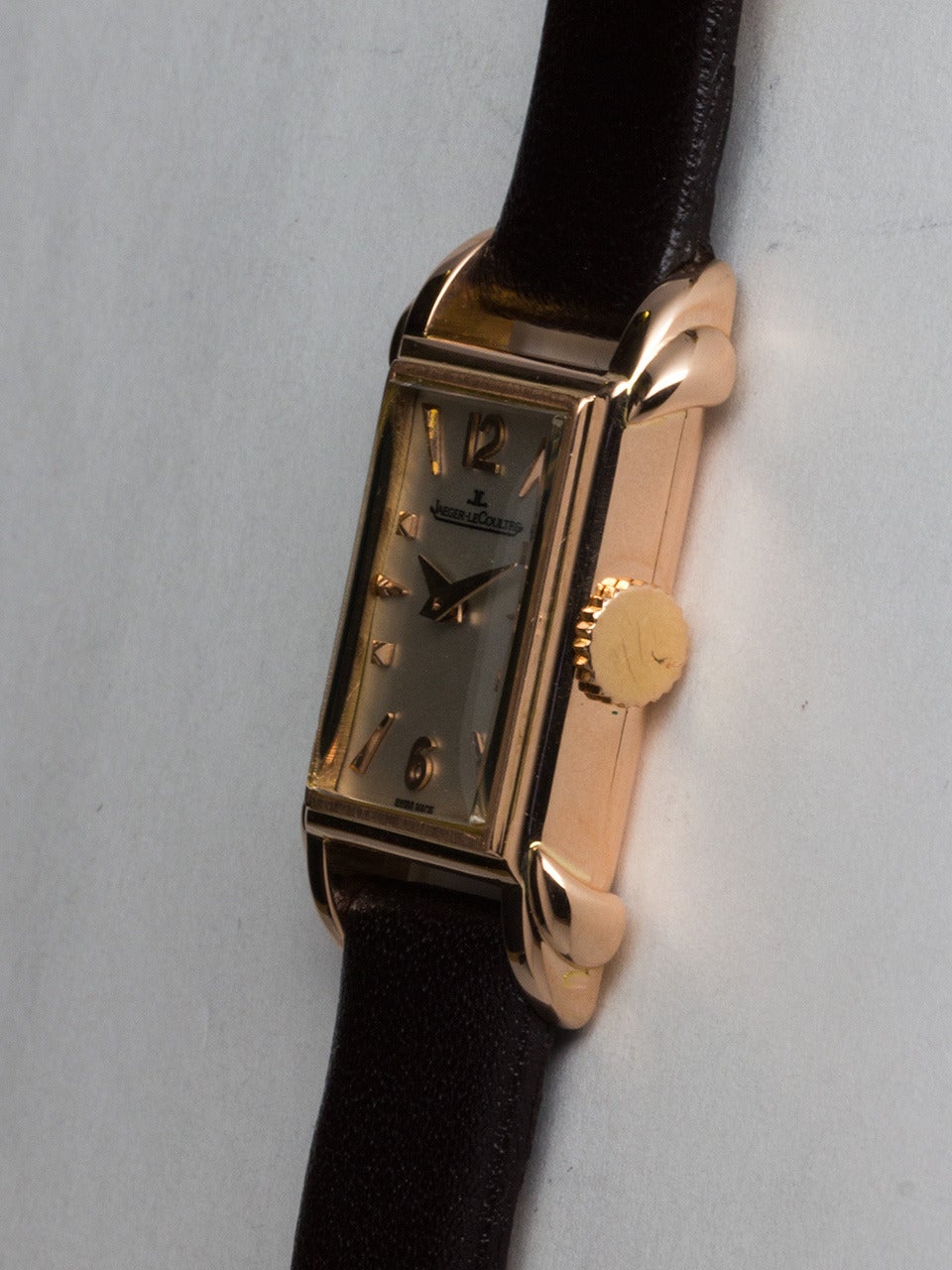 Jaeger LeCoultre Lady's Rose Gold Dress Wristwatch In Excellent Condition In West Hollywood, CA