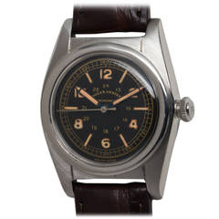 Vintage Rolex Stainless Steel Bubbleback Chronometer Wristwatch