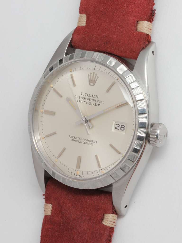 Rolex Stainless Steel Datejust Wristwatch circa 1958 In Excellent Condition In West Hollywood, CA