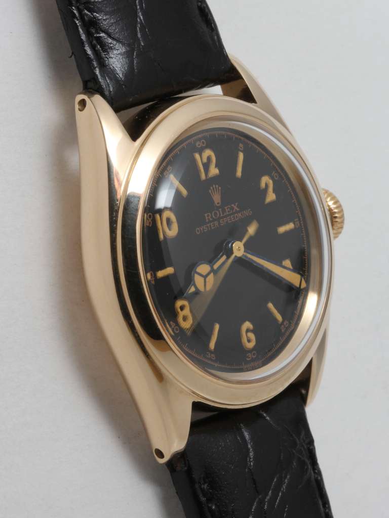 Rolex Rose Gold Speedking Wristwatch circa 1940s