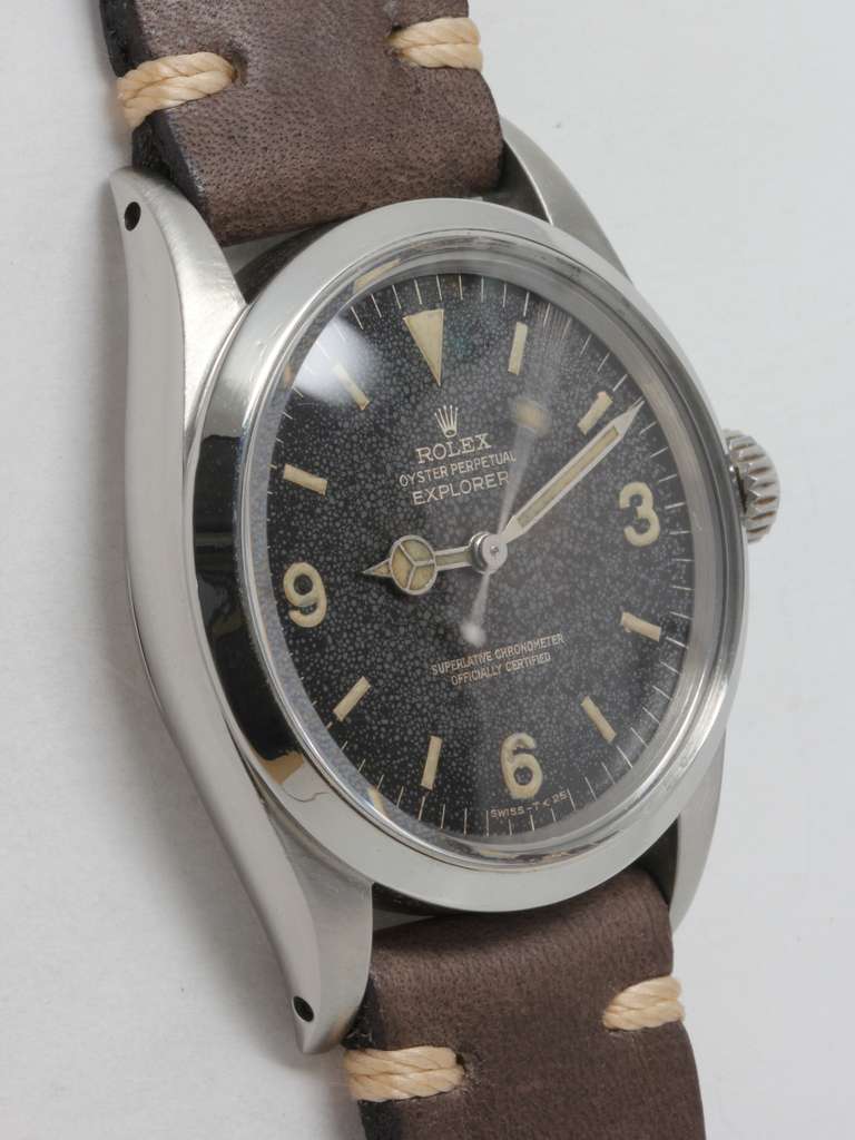 Rolex Stainless Steel Explorer Wristwatch Ref 1016 circa 1964