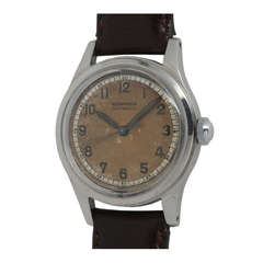 Hampden Stainless Steel Automatic Military-Style Wristwatch circa 1950s