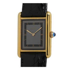 Vintage Cartier Man's Vermeil Tank Louis Must de Cartier Wristwatch circa 1990s
