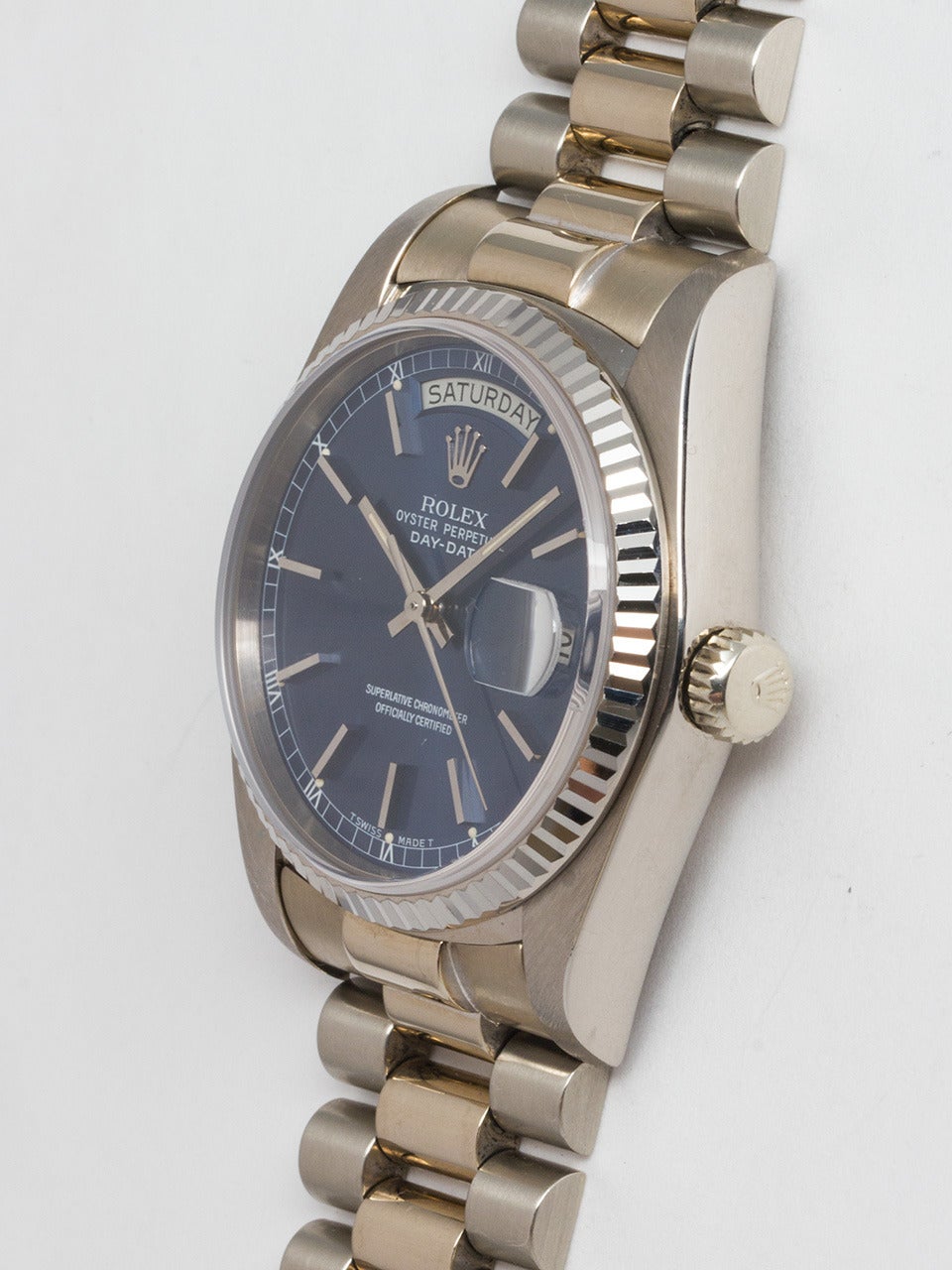 Rolex White Gold Day-Date President Wristwatch Ref 1803 In Excellent Condition In West Hollywood, CA