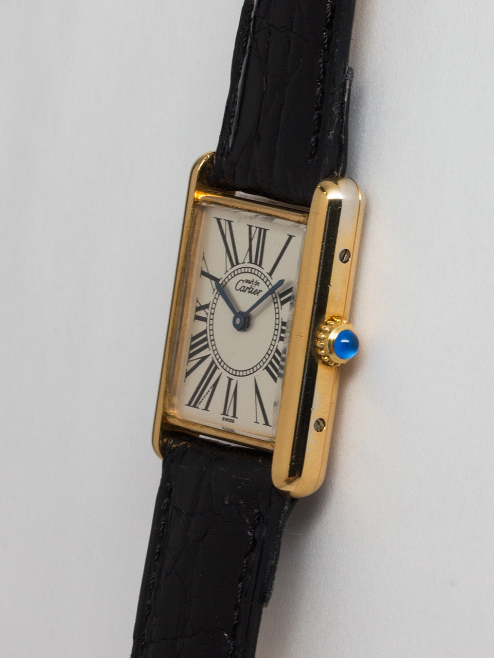 Cartier Vermeil Tank Louis Must de Cartier Wristwatch In Good Condition In West Hollywood, CA