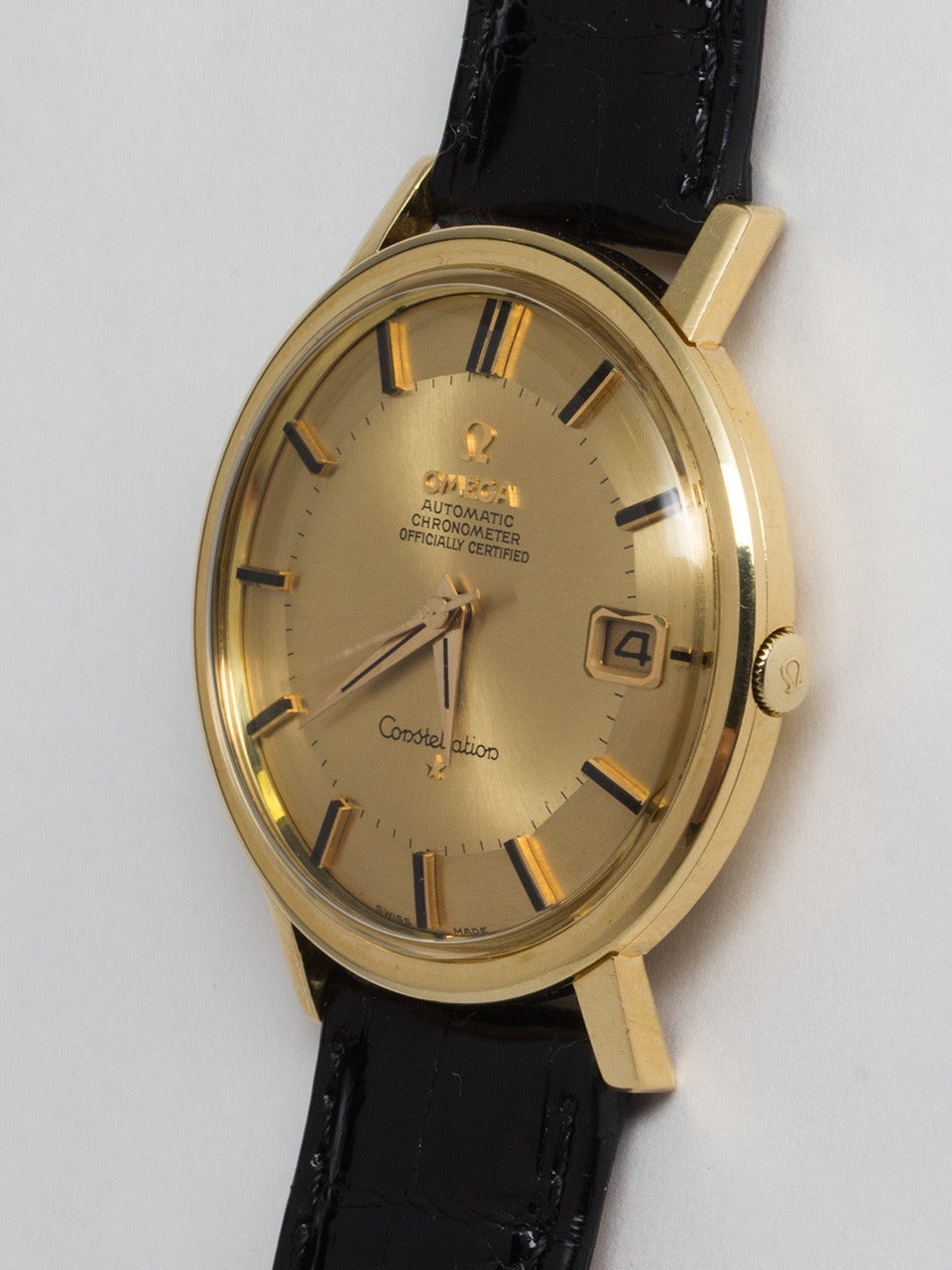 Omega Yellow Gold Constellation Automatic Wristwatch In Excellent Condition In West Hollywood, CA