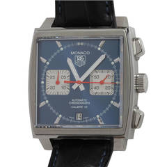 Tag Heuer Stainless Steel Steve McQueen Monaco Reissue Wristwatch