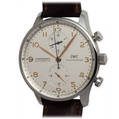 Used IWC Stainless Steel Portugueser Chronograph Wristwatch